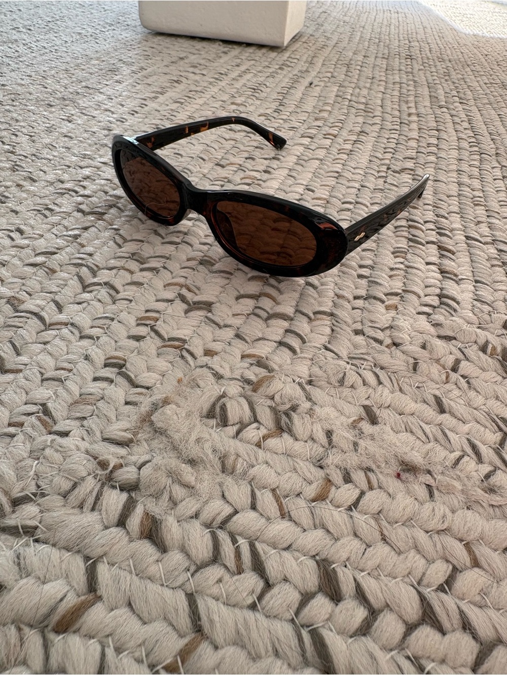 NEVER WORN, BRAND NEW. Tortoiseshell Oval Sunglasses with Brown Lenses